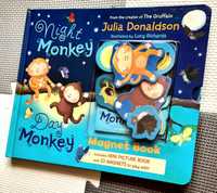 Julia Donaldson Night Monkey Day Monkey książka magnetyczna naklejki