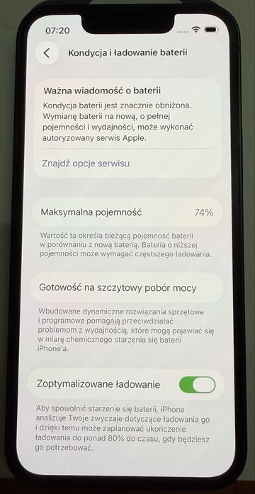 Smartfon APPLE iPhone 13 mini 5G 128GB 5.4" 74% Kondycja baterii