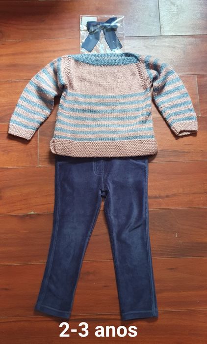 Calças Benetton + laço + camisola