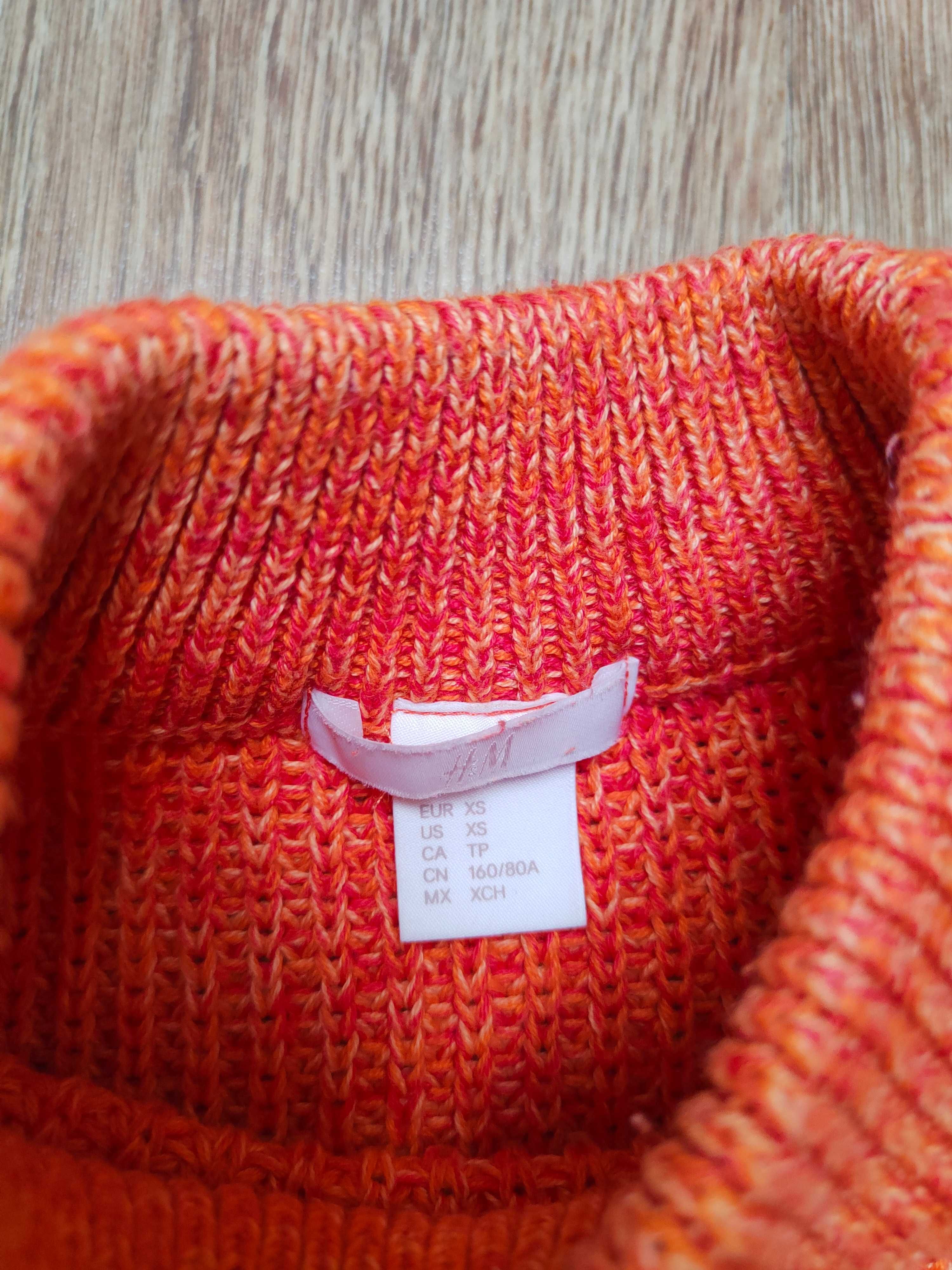H&M rozmiar XS sweter pomarańczowy