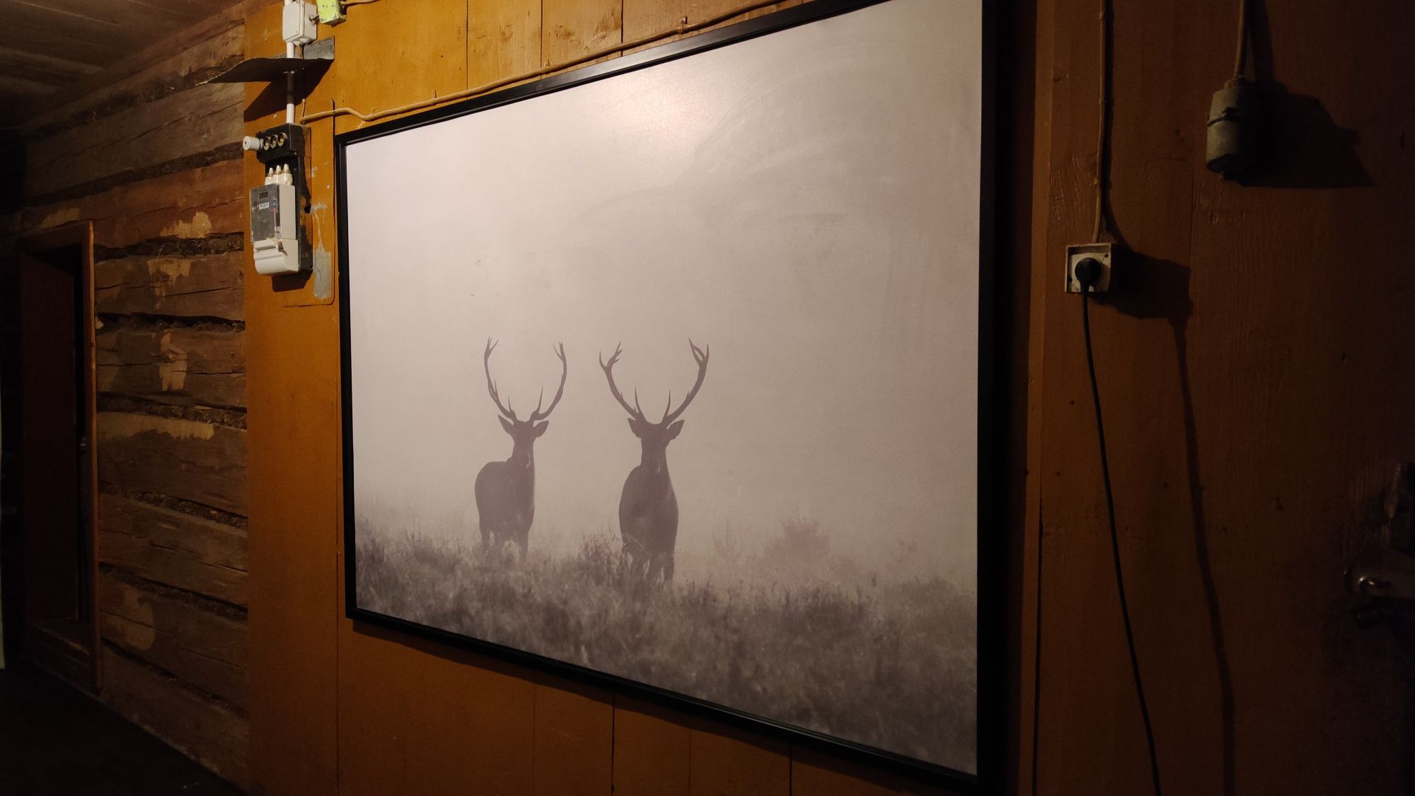Obraz Ikea Bjorksta duzy 140x200 jelenie we mgle , jelen