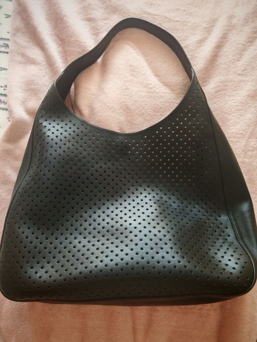 Bolsa Prada City Black Fori Leather Hobo