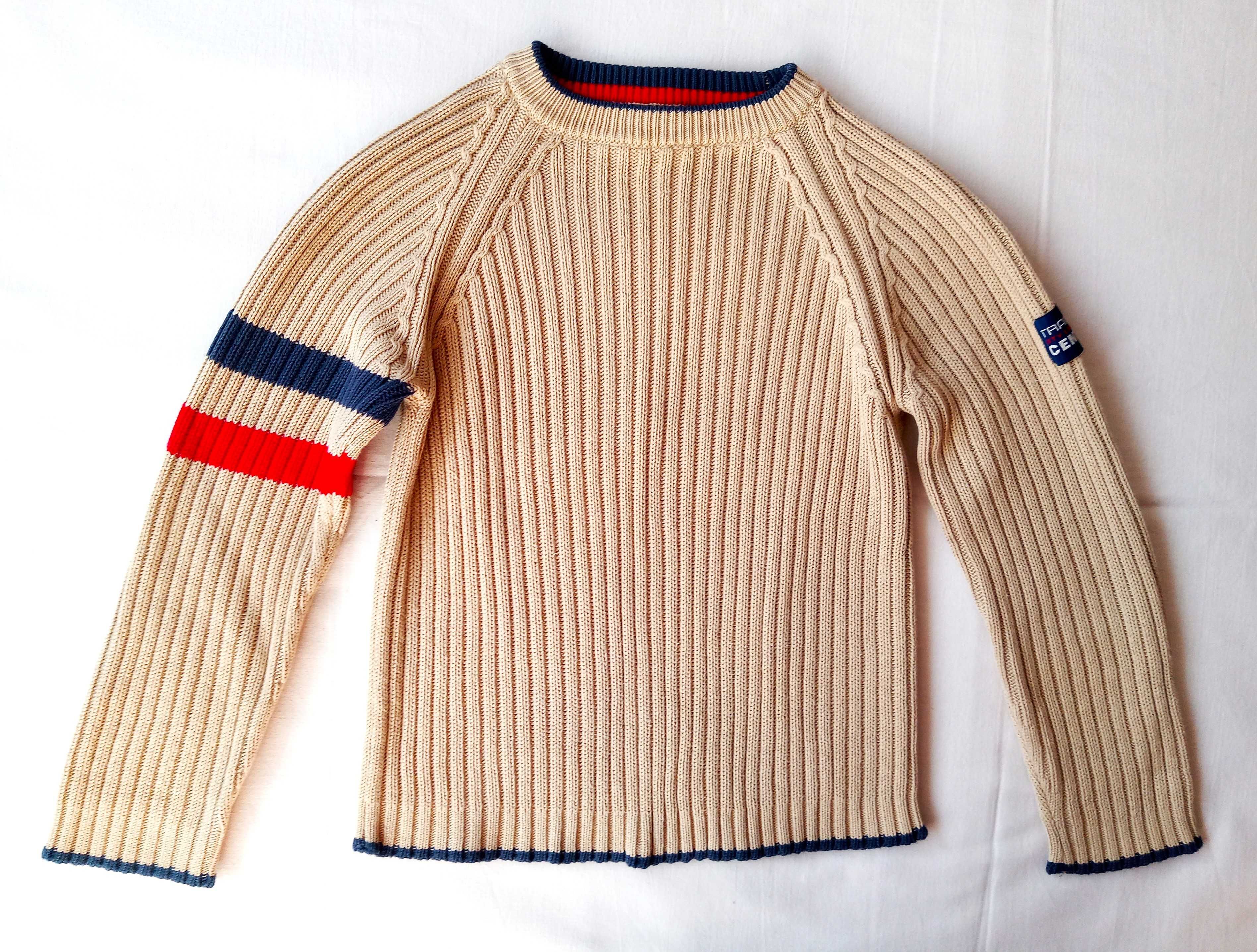 Chłopięcy beżowy sweter UNITED COLORS OF BENETTON; r. 116/122, 6-7 l.