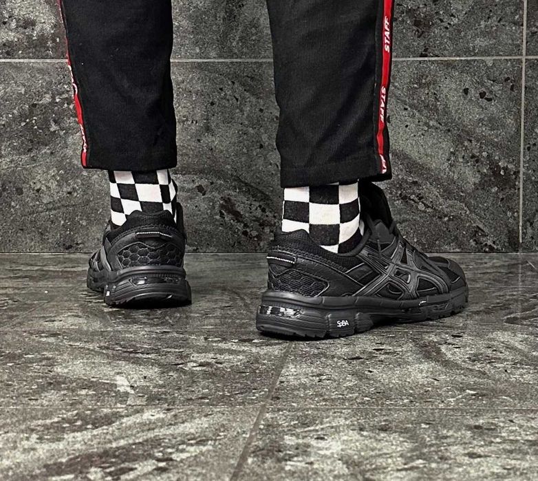 Мужские Кроссовки Асикс Гель черные сеточка Кросівки Asics Gel