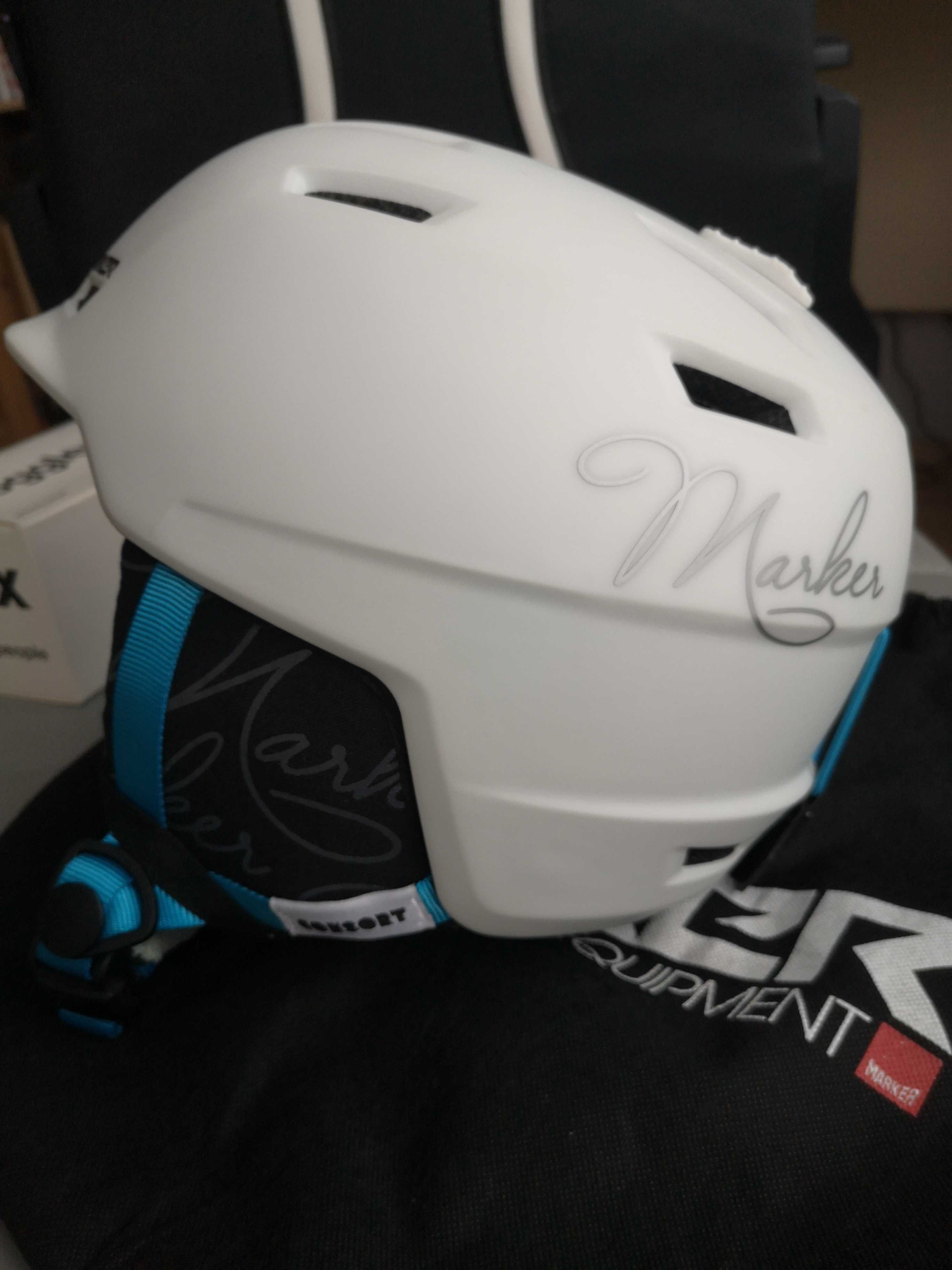 Kask narciarski biały Marker Consort Women 2.0 S 51-55 i Goggle UVEX