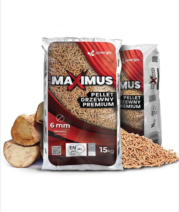 Pellet Maximus 6mm drzewny A1 PL377 15 kg SYNERGIO