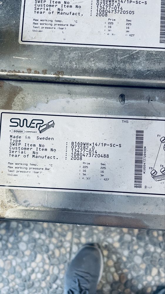 Теплообмінники пластинчасті Swep