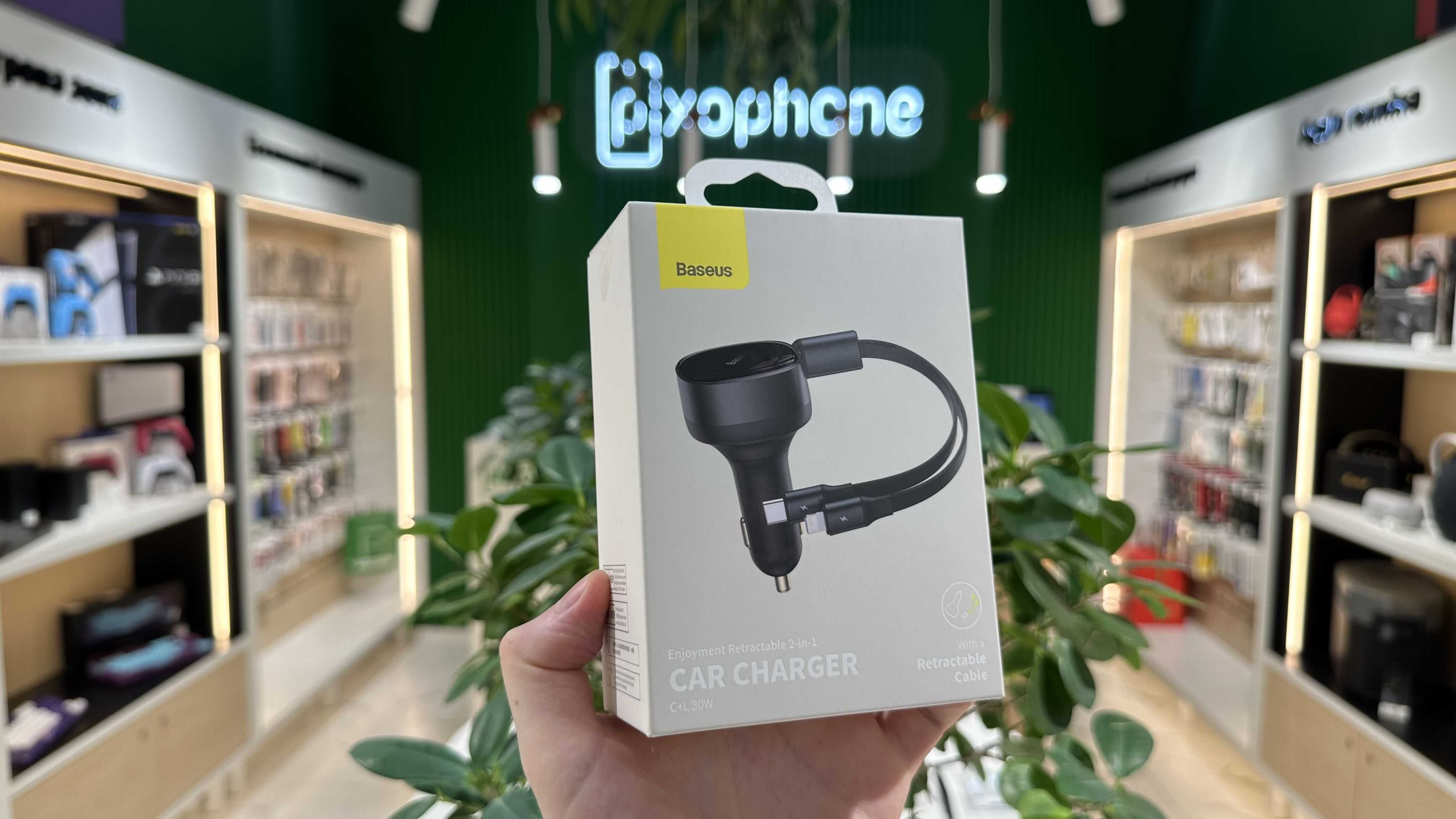 NEW Baseus Enjoyment Retractable 2-in-1 C+L 30W Black w/2-in-1 cable