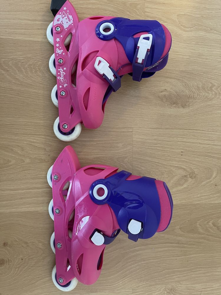 Patins de criança, tamanho 32-34, menina, Oxelo, Decathlon