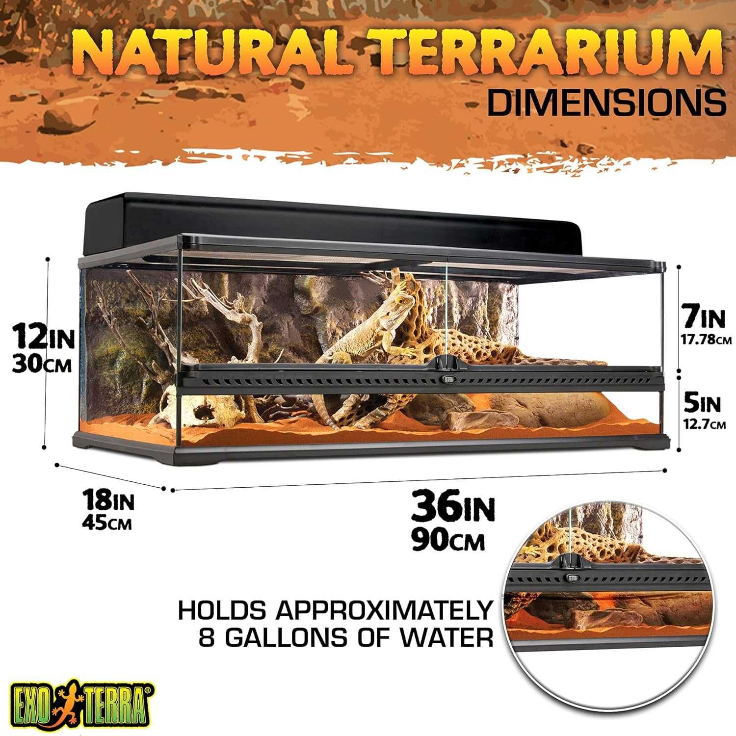 PORTES GRÁTIS - Terrários de Vidro para Répteis EXO TERRA, terrarium