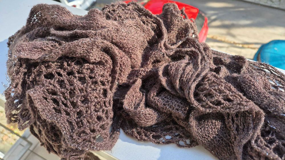 Szalik brązowy pleciony wiosna jesień