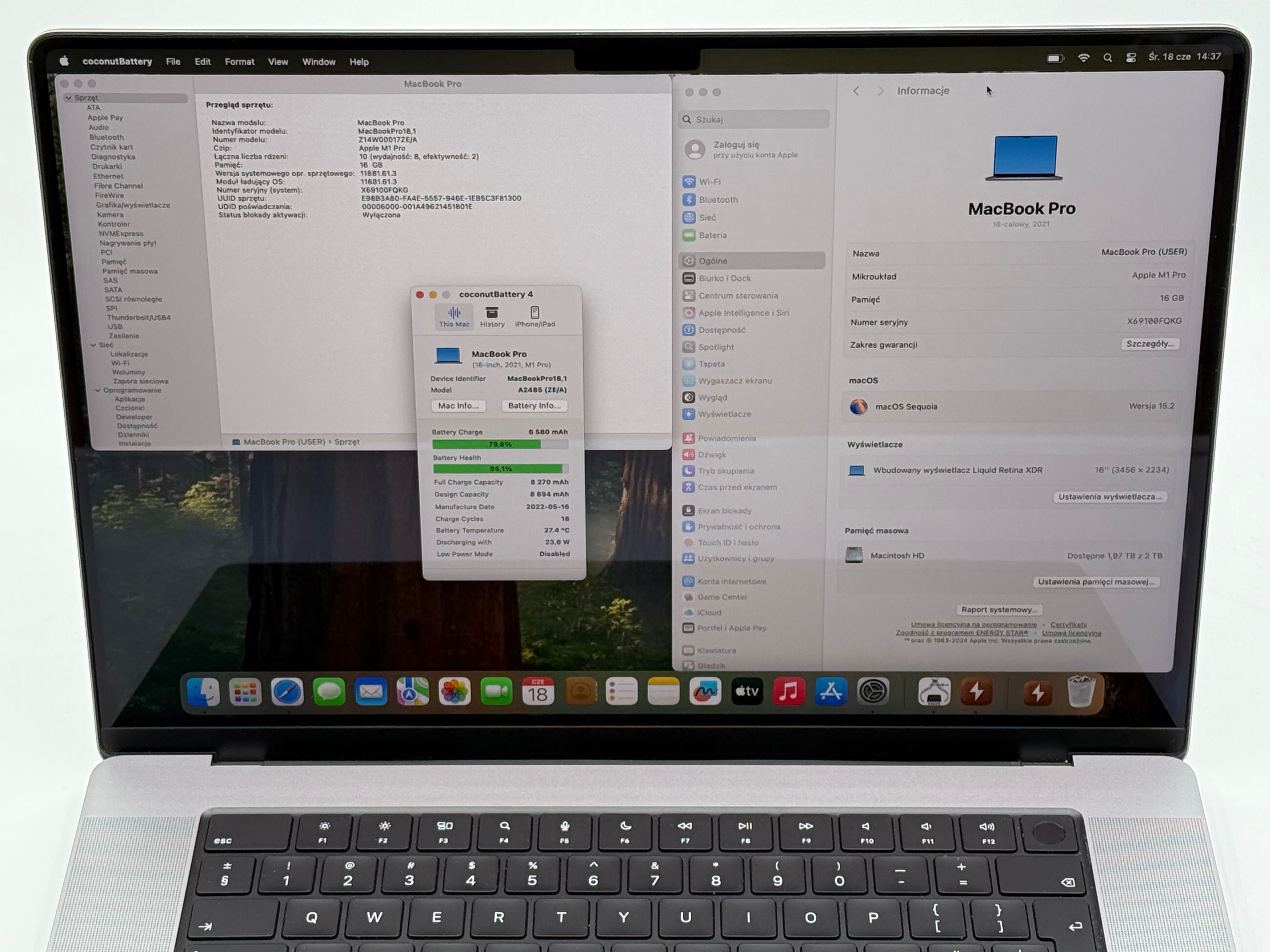 Laptop Apple Macbook Pro 16 2021 M1 PRO 16GB 2TB A2485