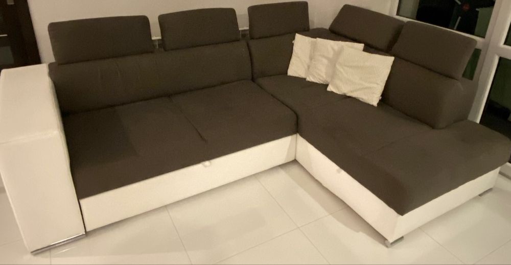 Kanapa rogowa z funkcją spania