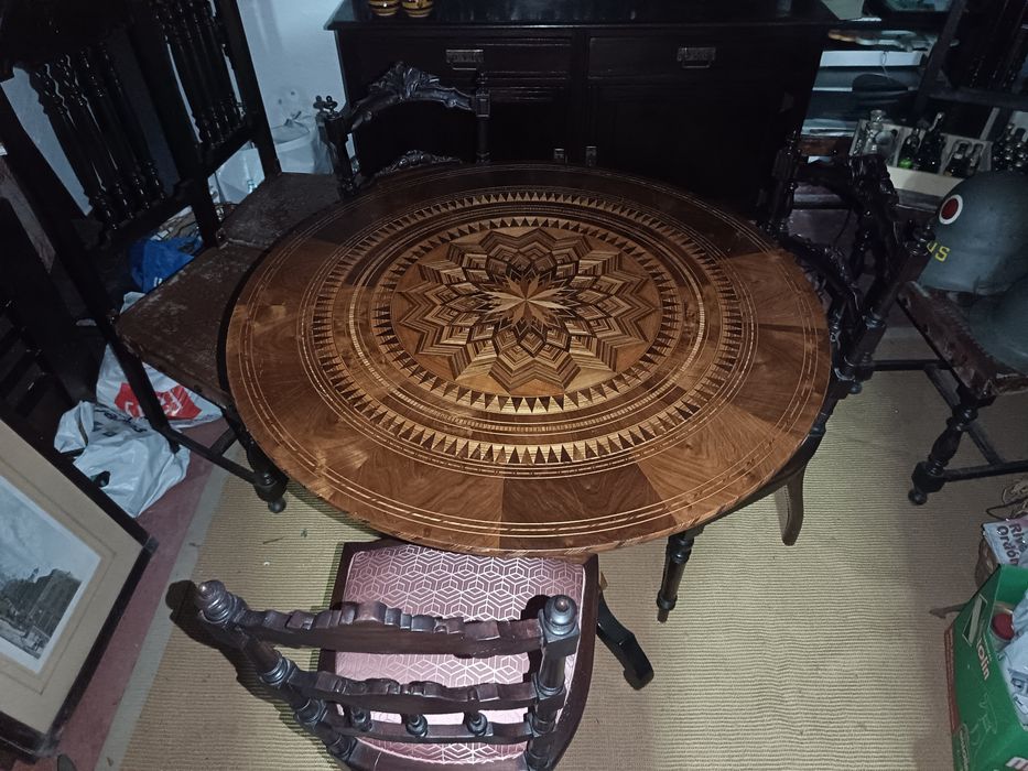 Mesa estilo murano com cadeiras