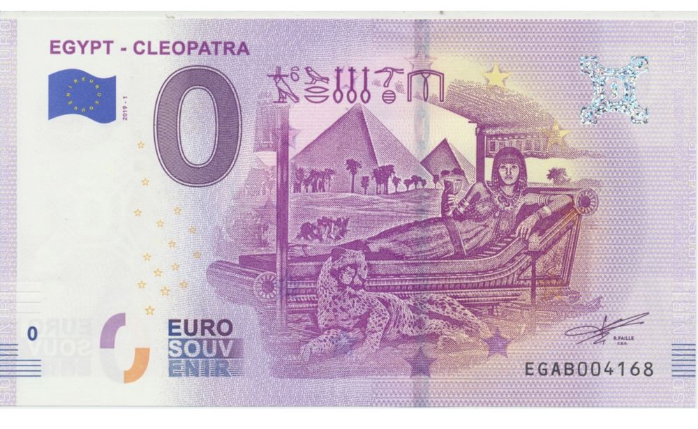 0 Euro Banknot Cleopatra Egypt EGAB 2019-1