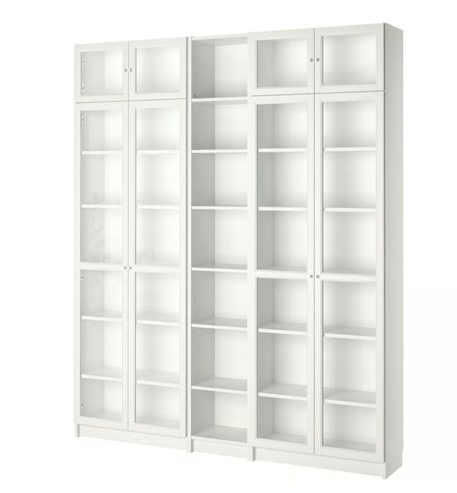 Trzy Regały Billy Ikea szkło