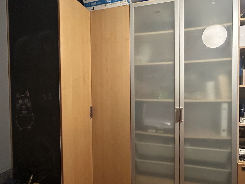Szafa Ikea Pax narożna szafa regały szuflady naturalna