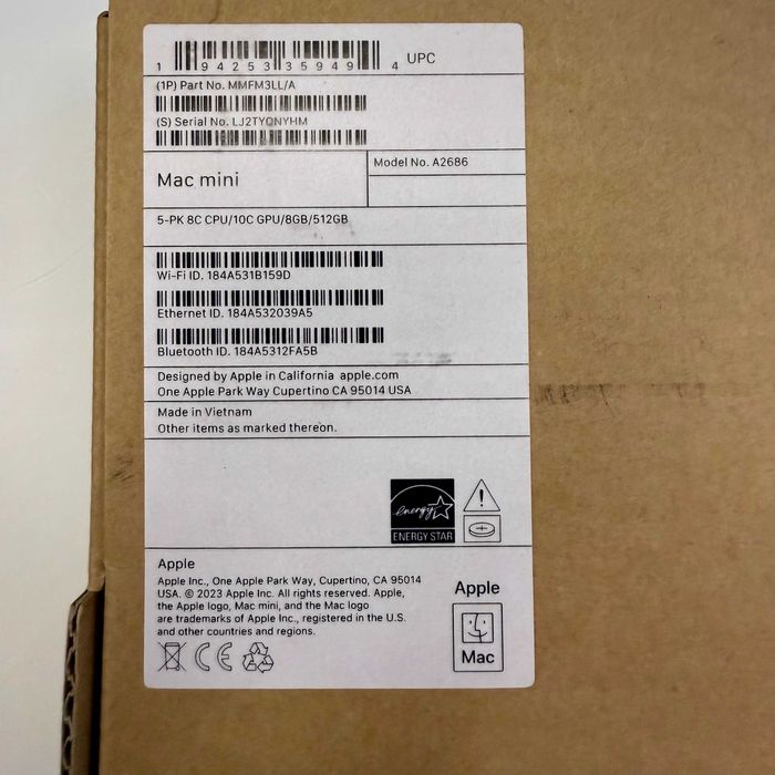 Apple Mac mini MMFK3 (2023) M2 8CPU 10GPU/8GB/512GB - Новий