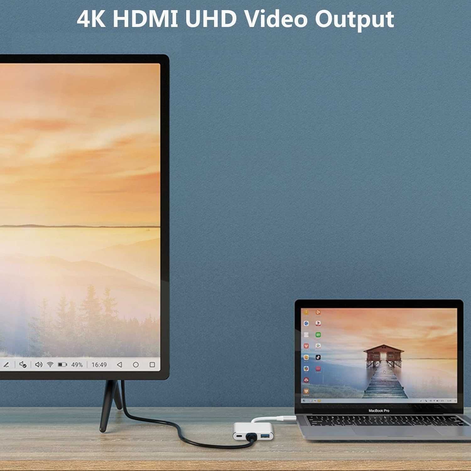 Adapter USB C na HDMI 4K 3w1 NEWMIGHT wieloportowy adapter 100W