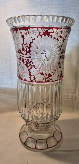 Kryształ wazon Bohemia Haida Egermann ok 1900r mistrzowski szlif