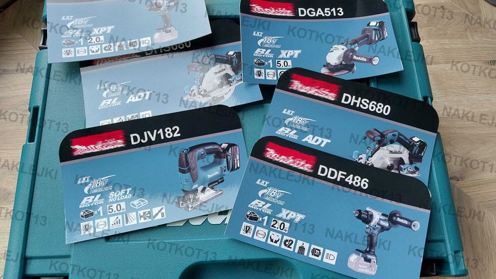 Naklejki Makita na skrzynie Makpac do narzędzi LXT XGT personalizowane