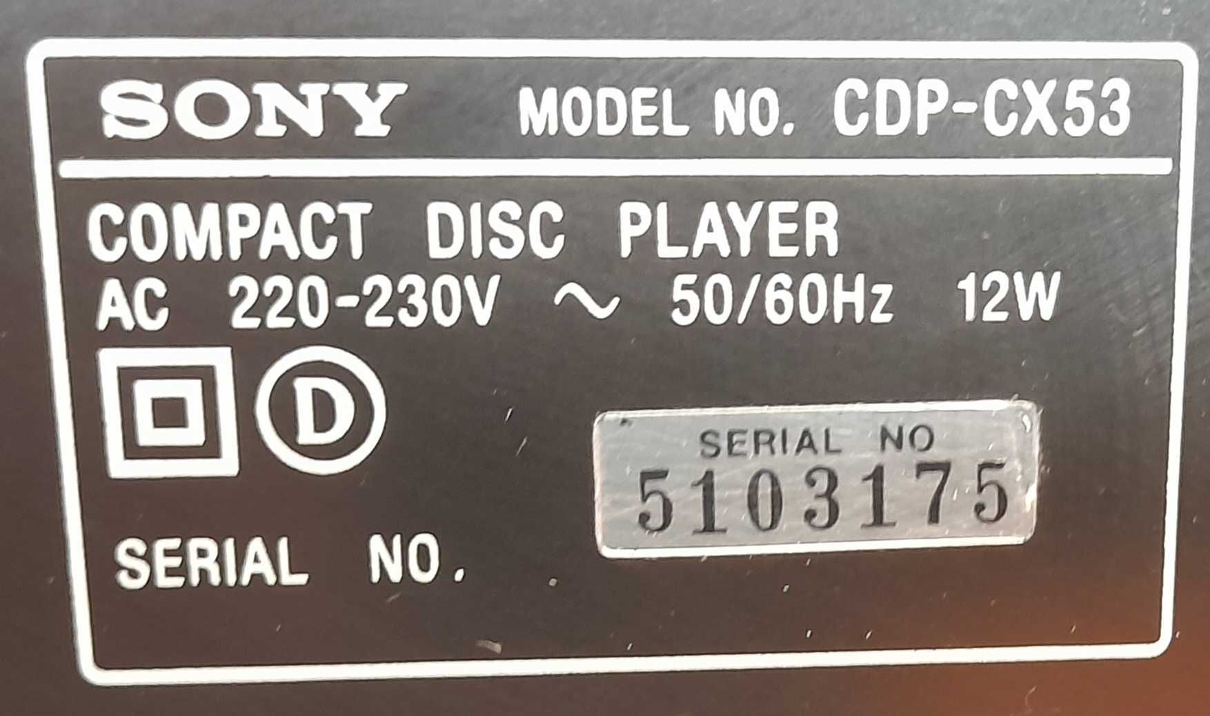 Compact Disc Player Sony mod. CDP-CX53 Max Storage 50+1 CD