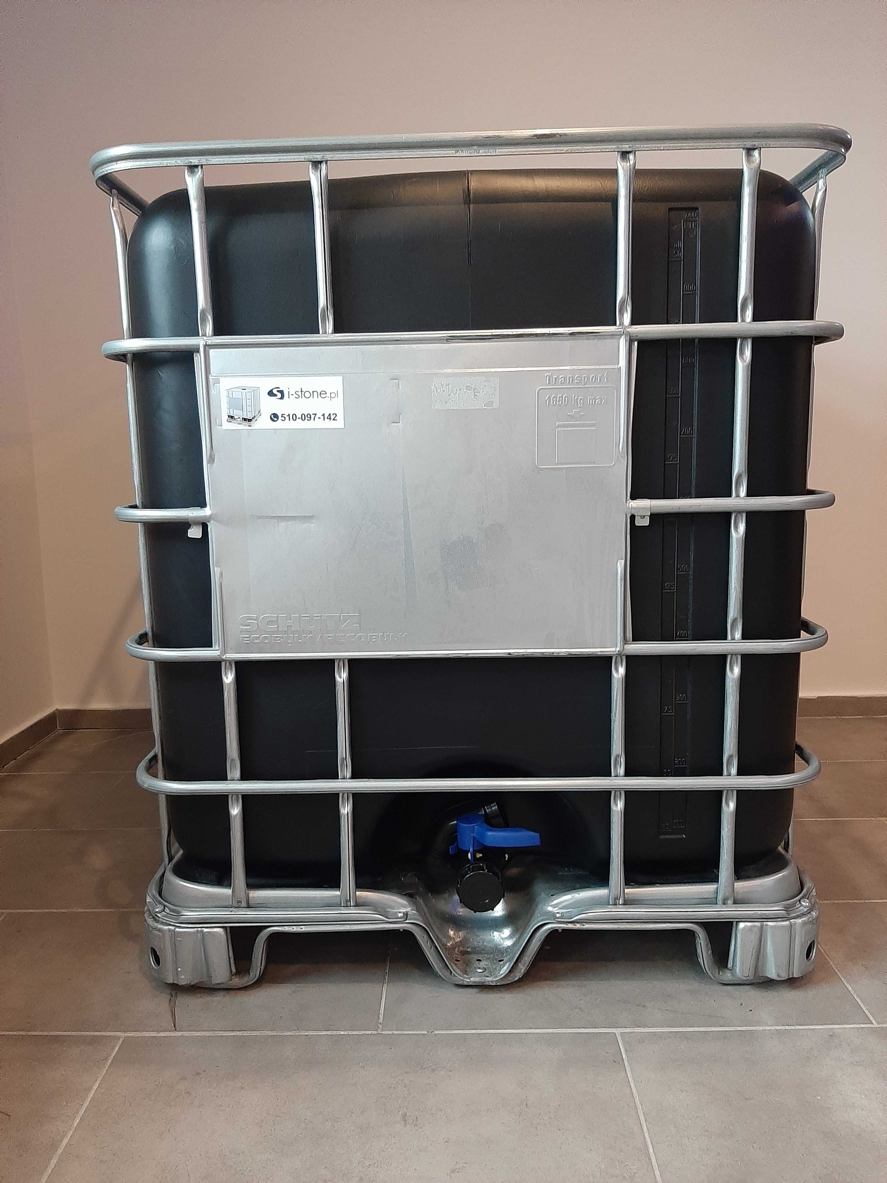 Nowy Zbiornik IBC 1000L MAUZER  Czarny atest spożywczy