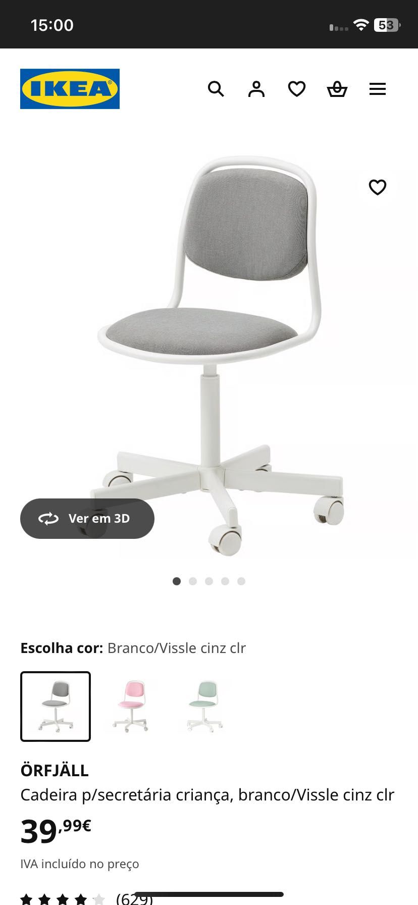 Cadeira de secretária infantil