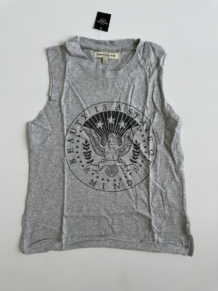 Abercrombie & Fitch Top Damski Roz. S - Grey / Szary