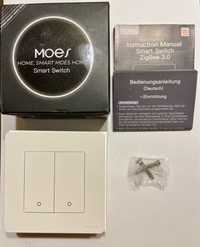 Вимикач MOES Star Ring (2 клавіші, білий) Zigbee 3.0