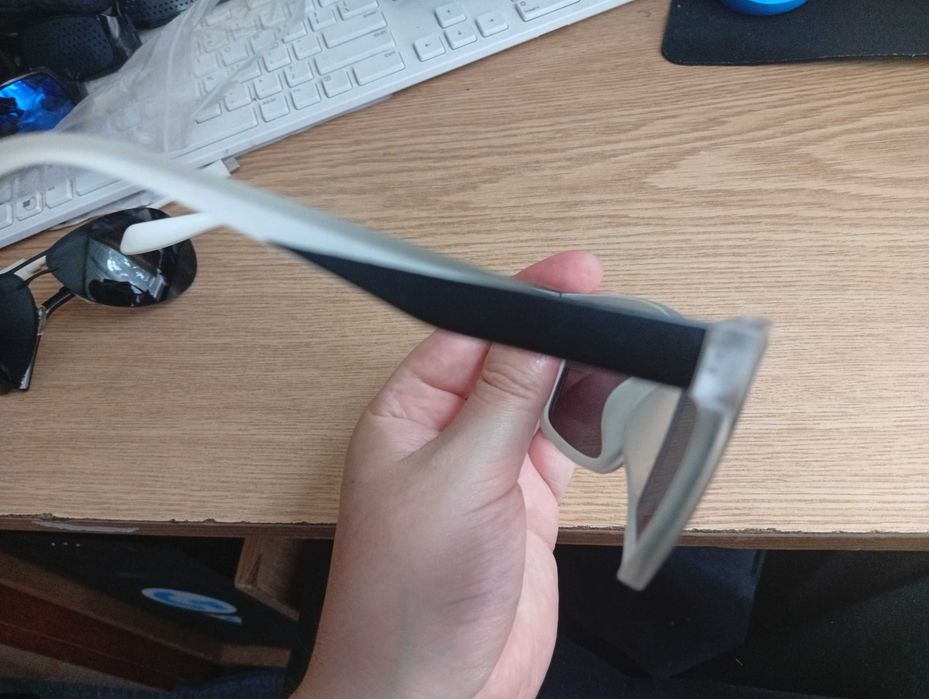 Okulary przeciwsłoneczne 2 białe-czarne