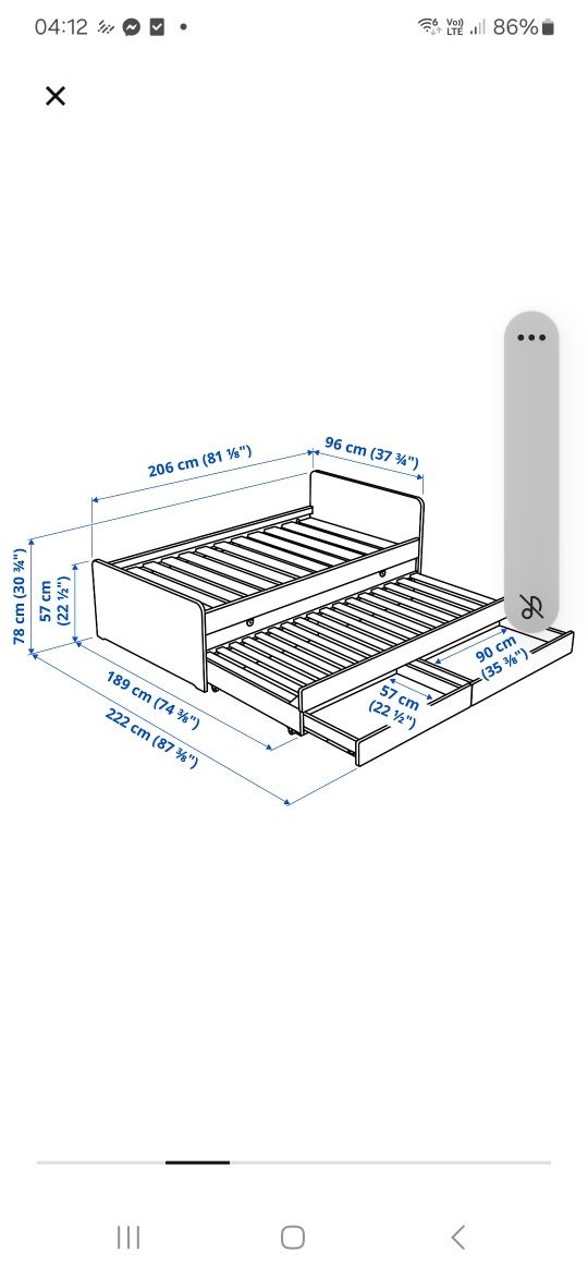 Łóżko podwójne IKEA SLÄKT