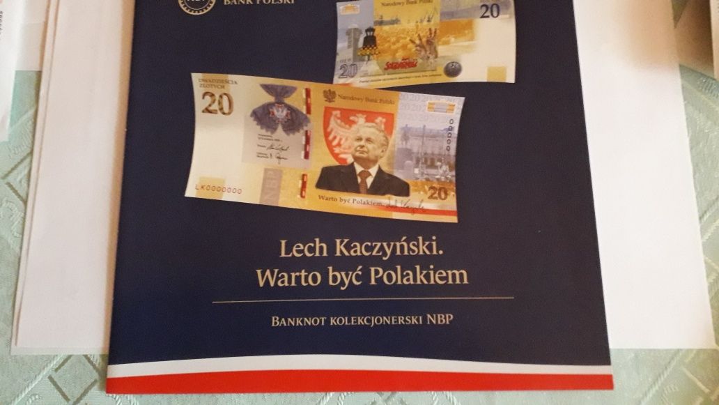 Banknot kolekcjonerski 20 zł z Lechem Kaczyńskim