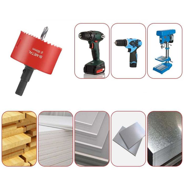 Broca Craneana 10 cm ( 100 mm) - Metal Aluminio Ferro Plastico Madeira