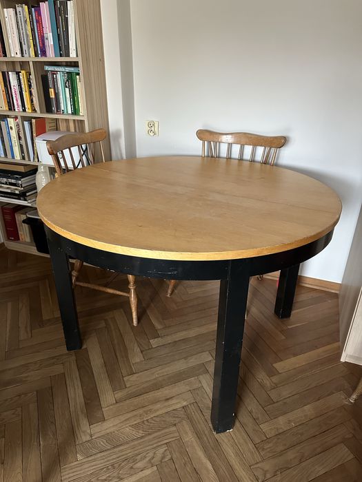 Stół okrągły Ikea rozkładany drewaniany