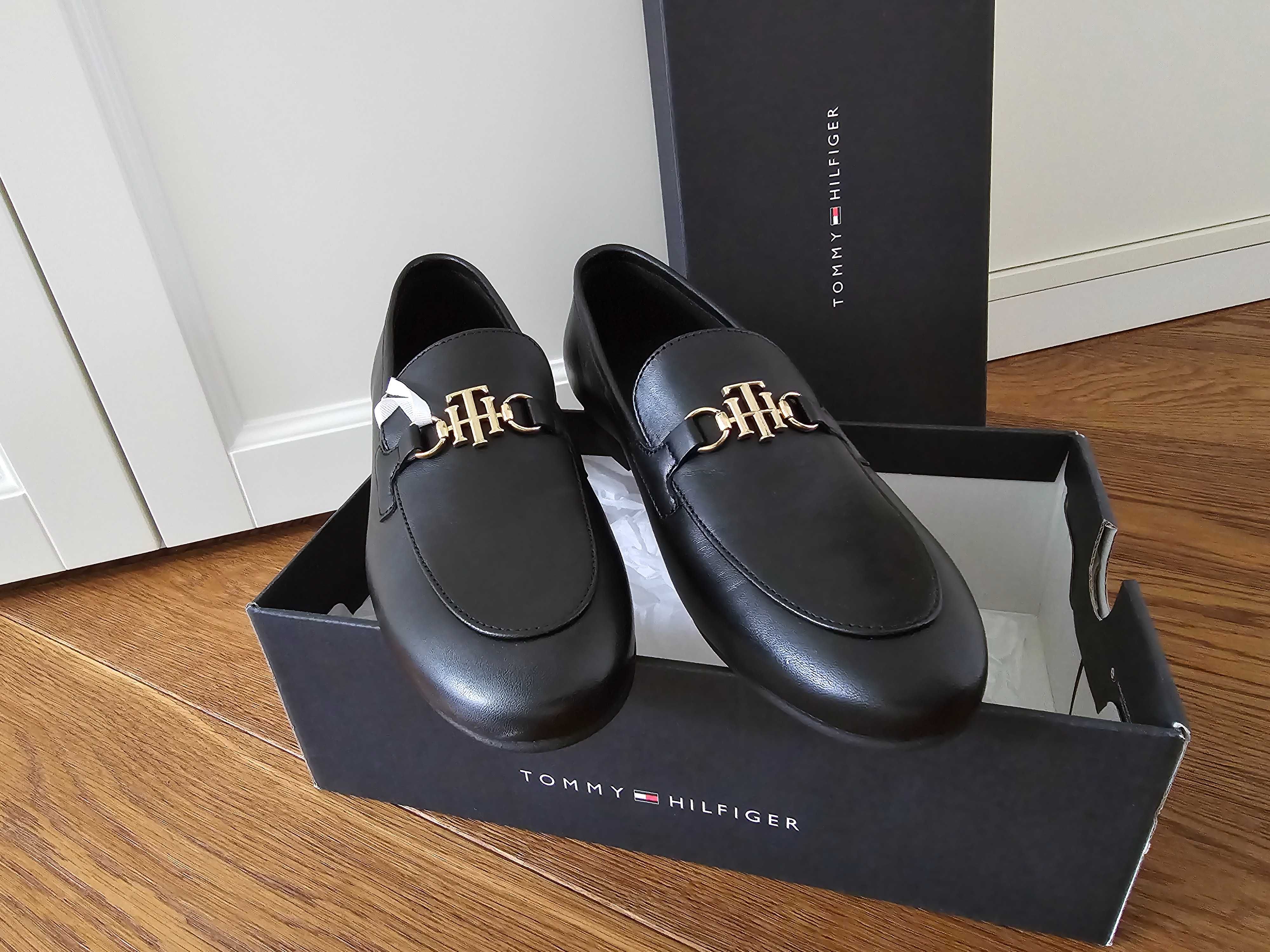 Tommy Hilfiger Mokasyny  Hardware Leather Loafer  39  oryginalne