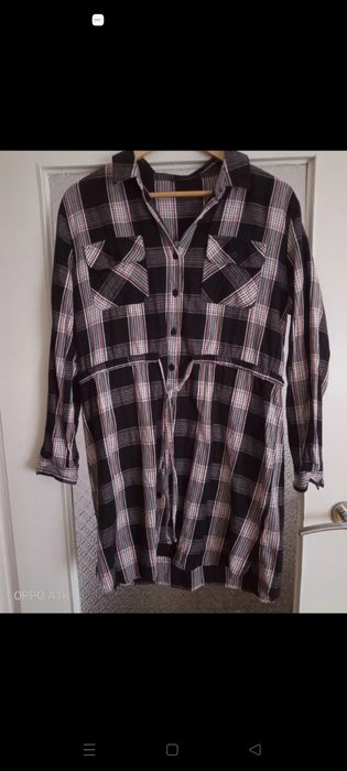 Koszula w kratę tunika L