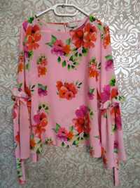 Блуза шёлковая с цветочным принтом