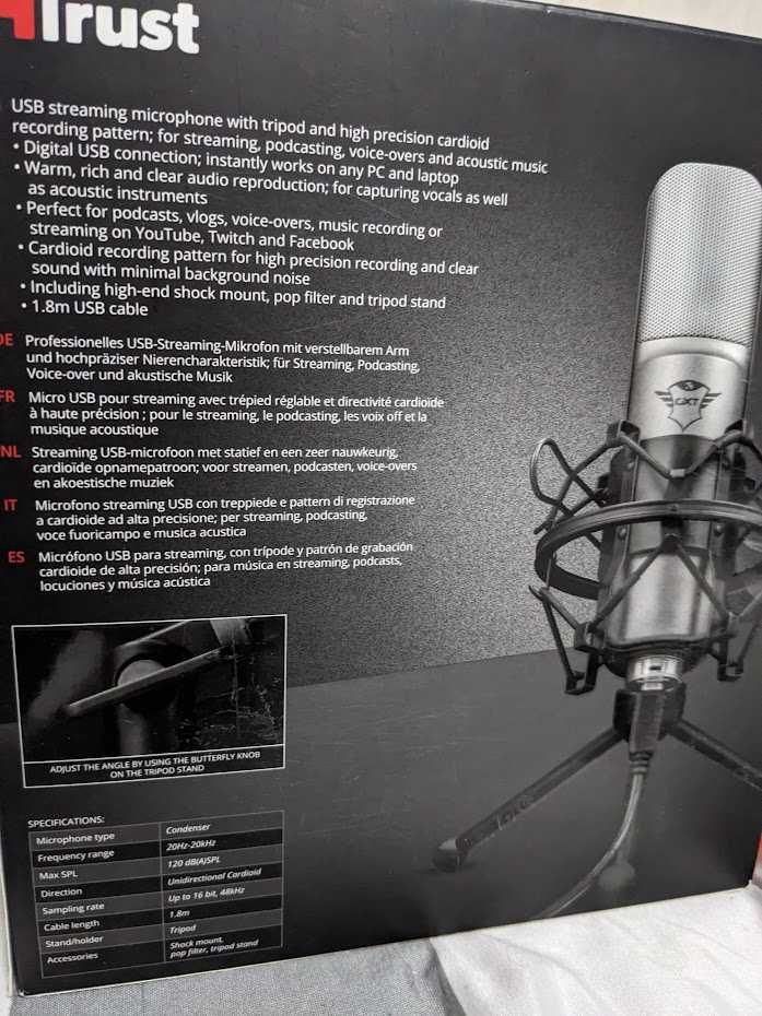 Mikrofon TRUST GXT 242 Lance usb do podcastów, streamów, nieużywany