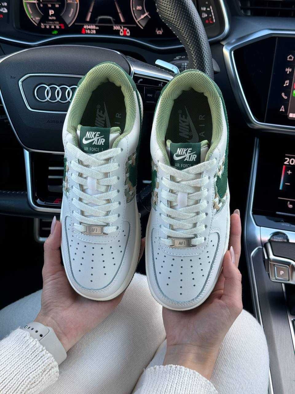 Жіночі кросівки найк аір форс Nike Air Force 1 Light Grey Green 36-41