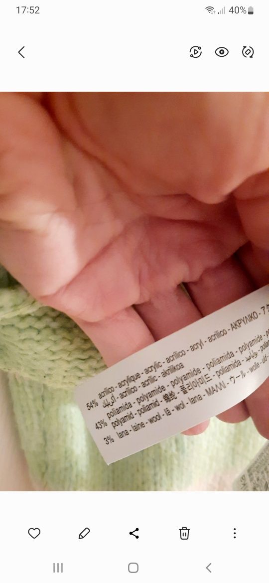 Sweter oversize w paski bufiaste rękawy Bershka M