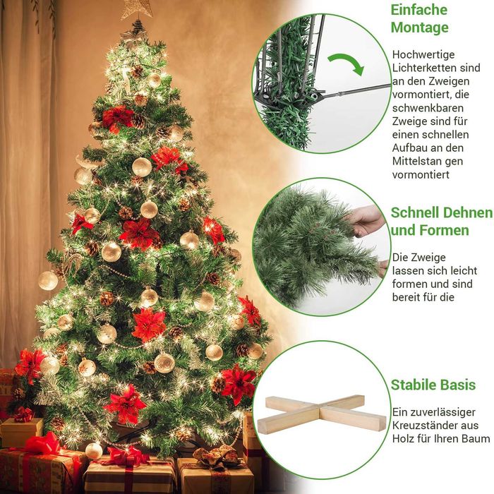 Nowa choinka / sztuczna / 240cm / LED / światełka / stojak / H4!~