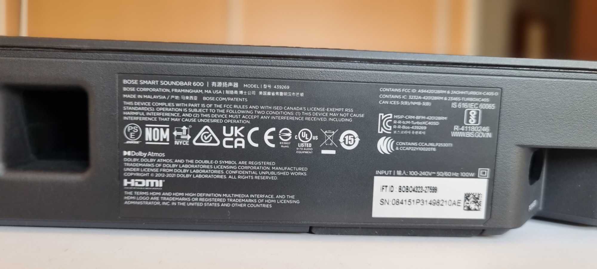 Soundbar Bose 600 nova