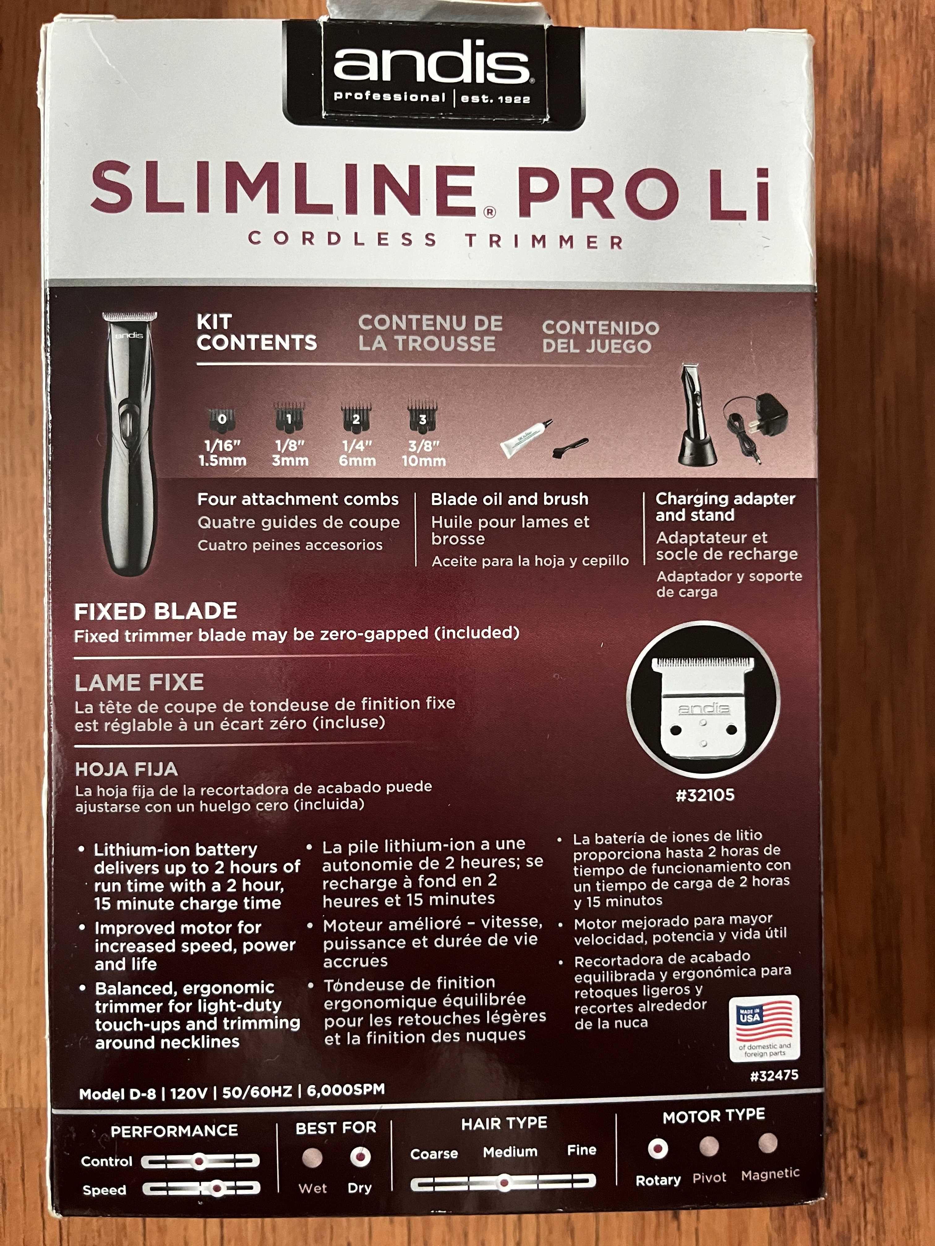 Машинка для стрижки Andis Slimline Pro D8 Black (AN 32485)