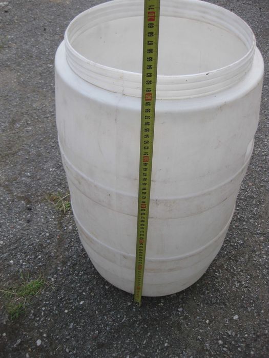 Бочка харчова, товстостінна, біла, б/в 50 л.