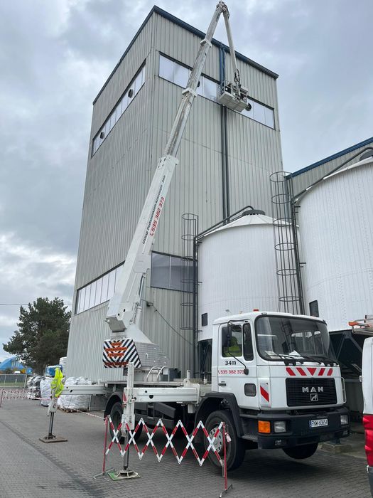 Wynajem podnośników koszowych 22m i 34m wycinka drzew