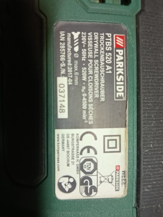 Wkrętarka elektryczna do regipsów Parkside PTBS 520 A1