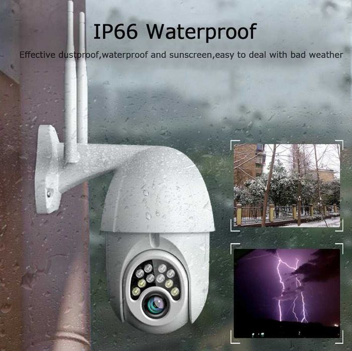 1080P HD WIFI Kamera zewnętrzna kopułkowa bezprzewodowa 4-krotny zoom