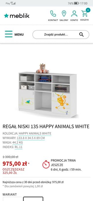 Komoda Meblik happy animals white