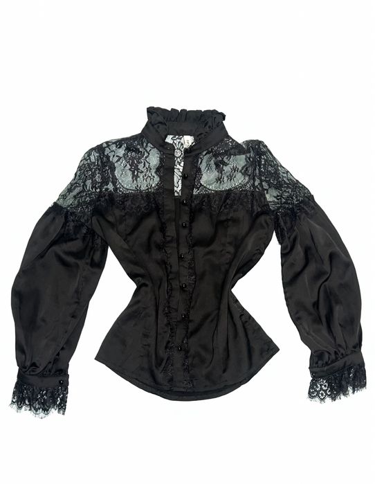 Блуза чорна з мережевом